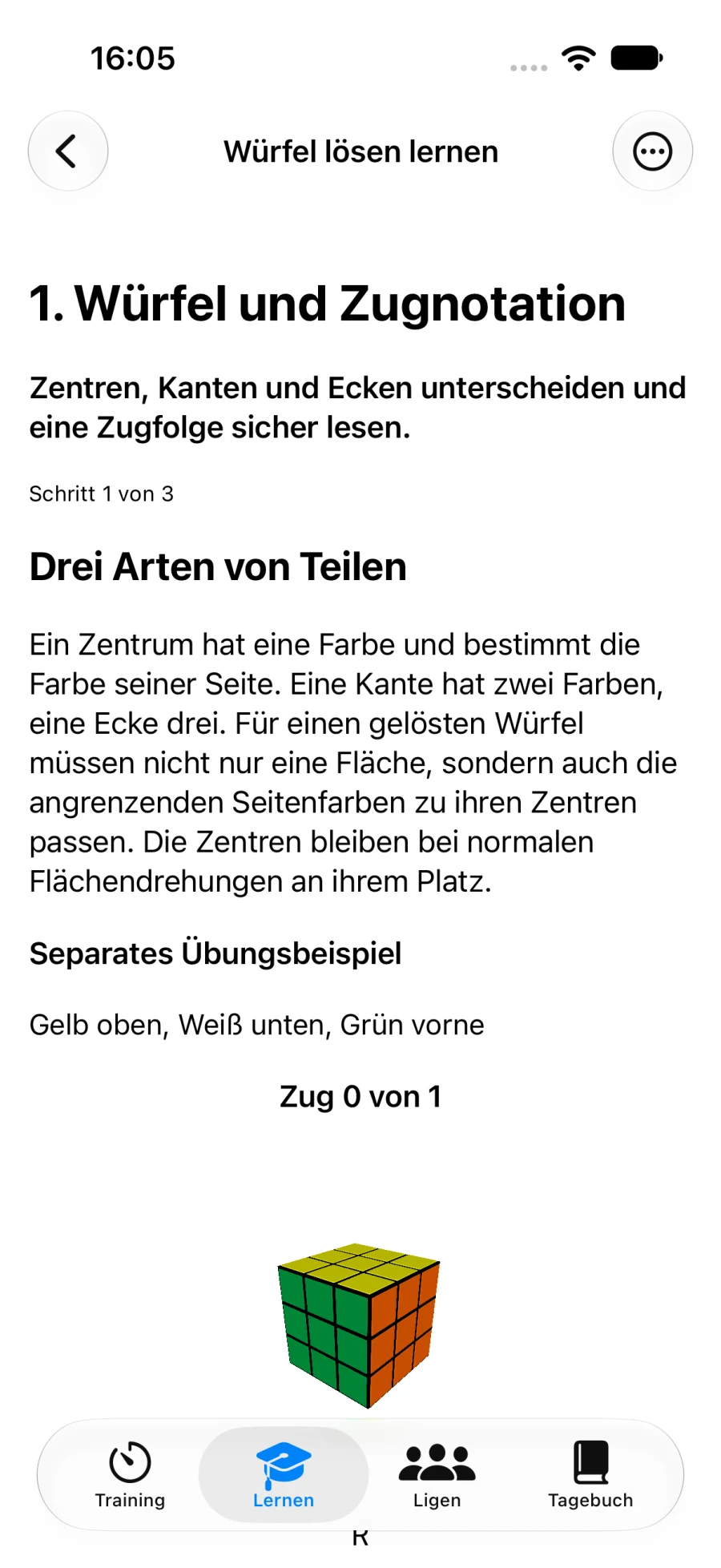 Anfängerlektion mit Würfeldarstellung (iPhone)